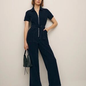 Reformation Cassidy Corduroy Jumpsuit In Blue